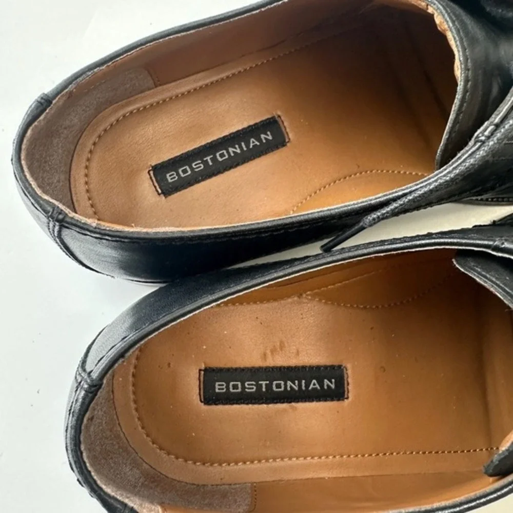 Bostonian Leather Cap Toe Oxford Dress Shoes Classic Black Shoes Mens 10M‎